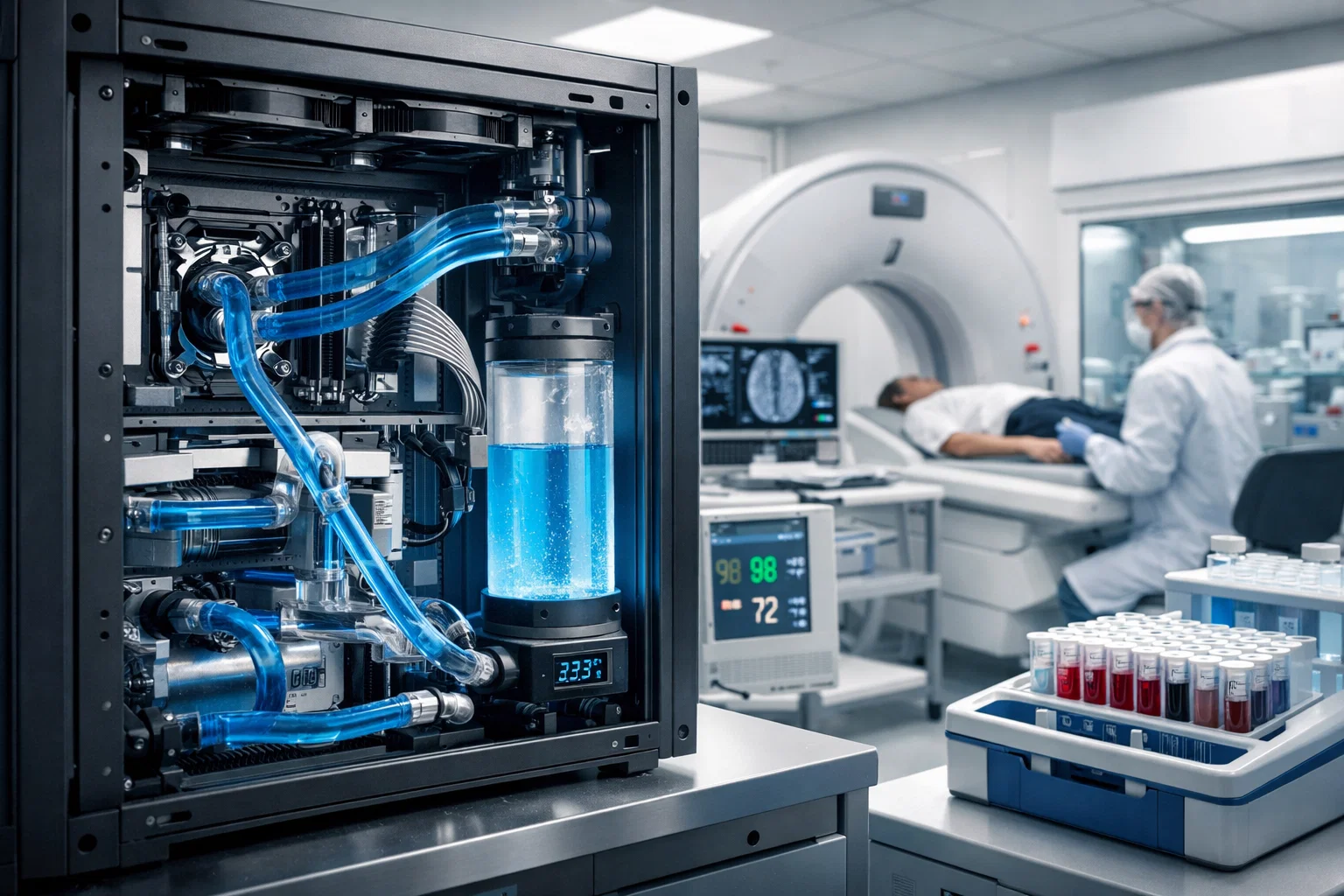 Жидкостное охлаждение в медицинских объектах: когда оно оправдано для больниц, лабораторий и диагностических зон