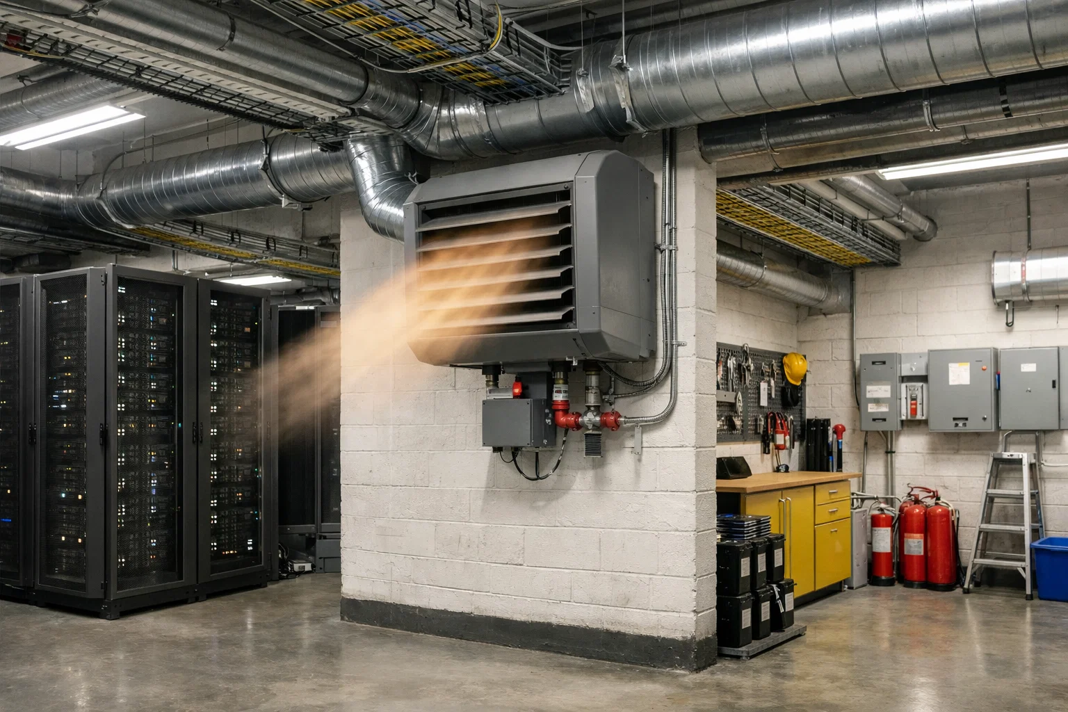 Отопление вспомогательных помещений ЦОД: где применяются воздушно-отопительные агрегаты