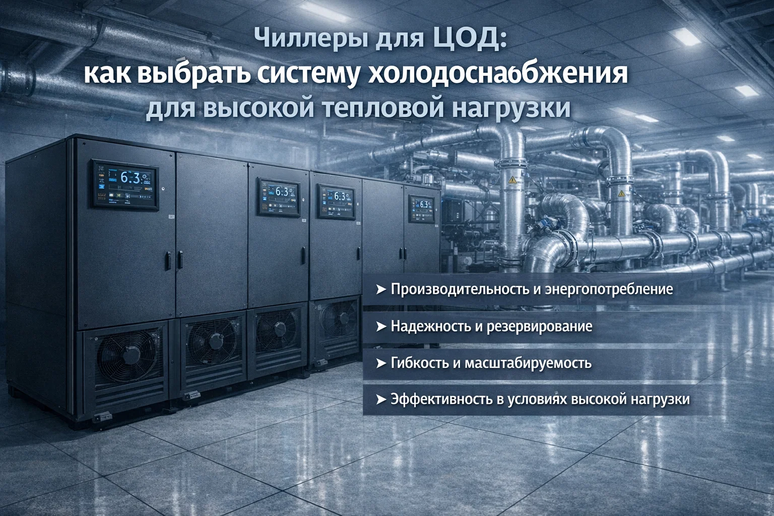 Чиллеры для ЦОД: как выбрать систему холодоснабжения для высокой тепловой нагрузки