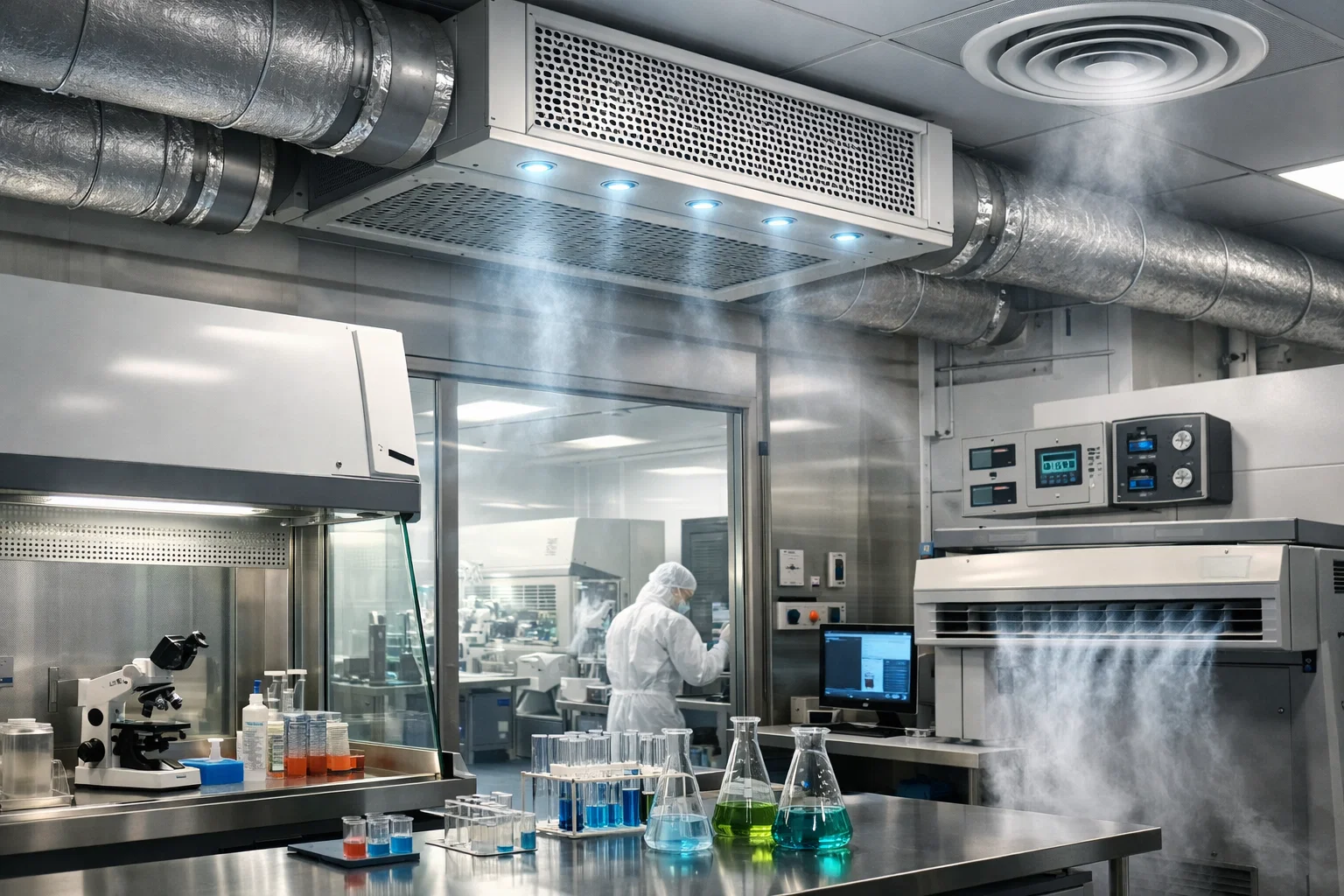 Вентиляция и кондиционирование биотехнологических лабораторий: точные режимы и контроль чистоты воздуха