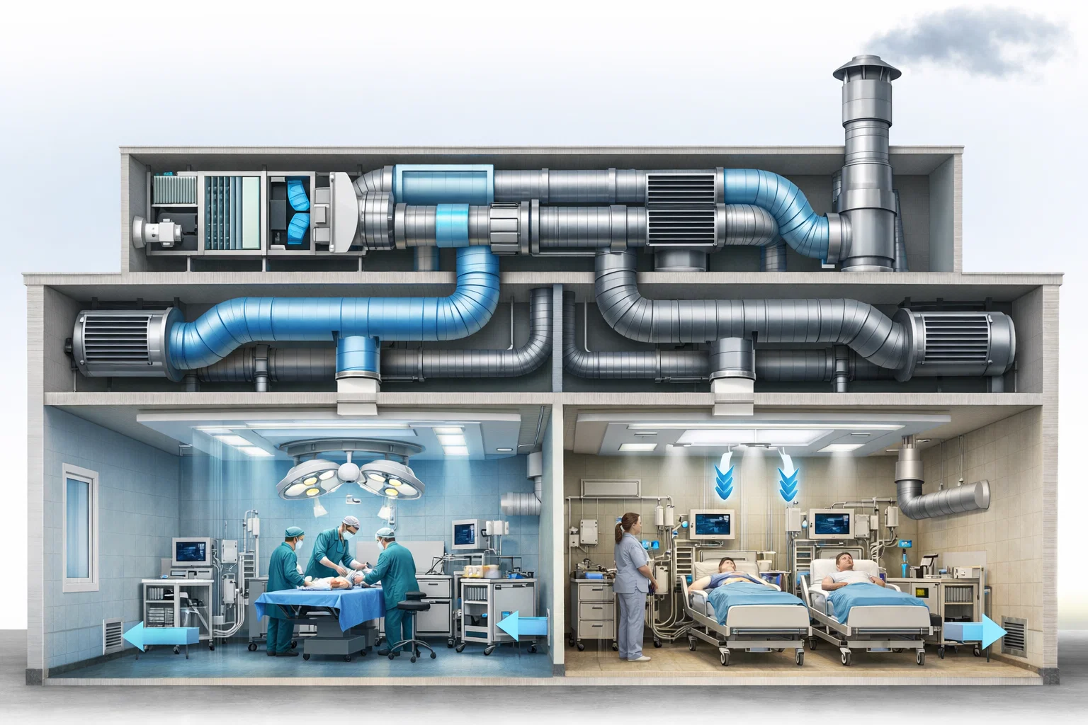 Как спроектировать вентиляцию для операционных блоков и реанимационных отделений без риска нарушения санитарных режимов